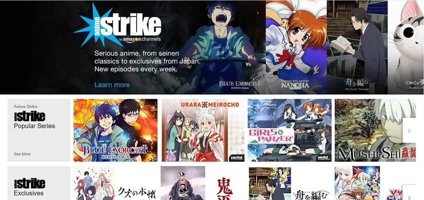 Serviço de streaming da Amazon para os amantes de anime