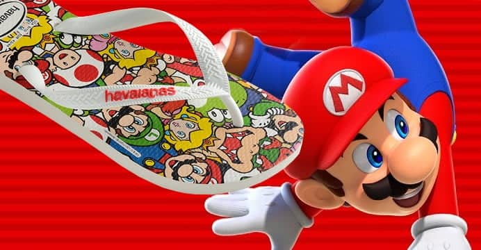 A grife Havaianas lançou em sua coleção modelos de chinelos tematizados com o game do encanador mais querido do mundo dos games.