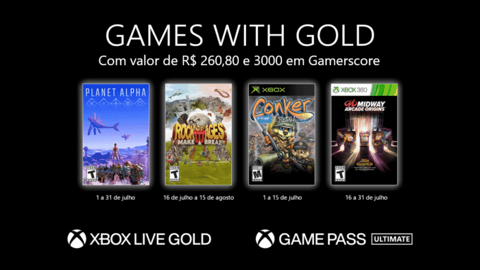Xbox Live Gold julho