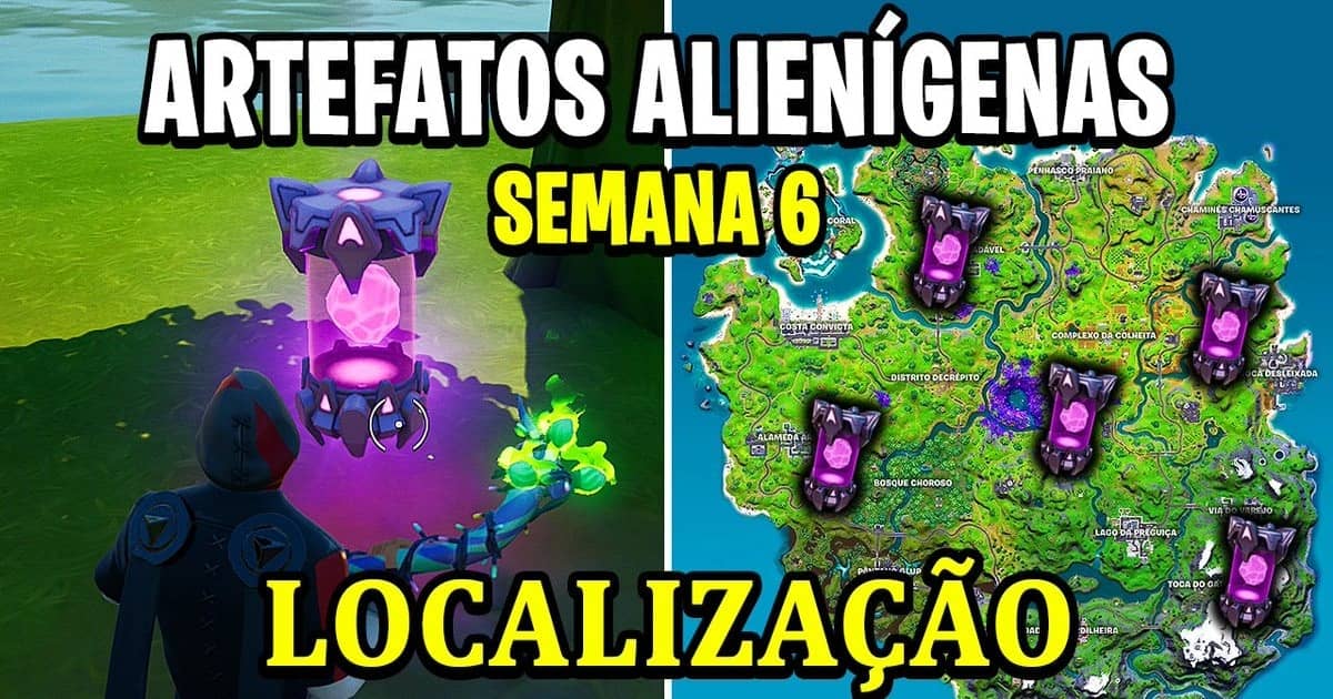 artefatos alienígenas do Fortnite