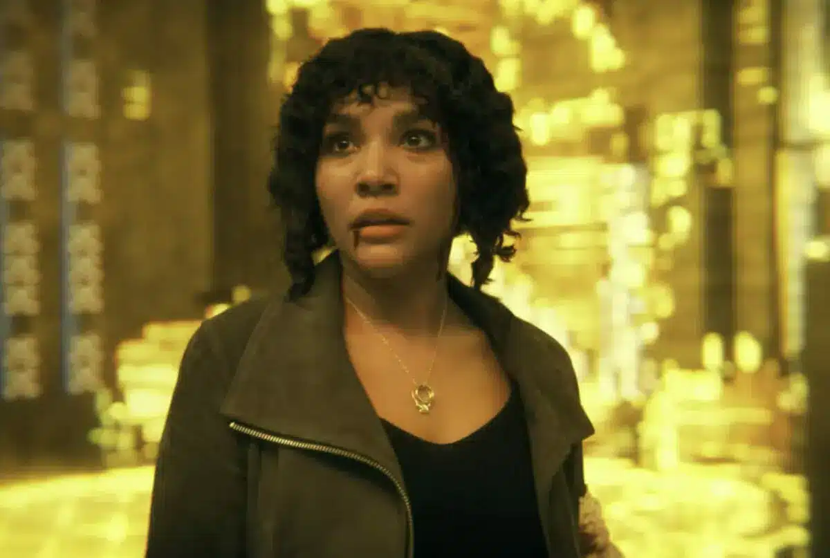 A imagem apresenta a personagem Allison Hargreeves, da série The Umbrella Academy