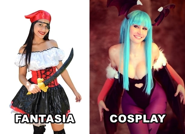Diferença entre cosplay e fantasia.