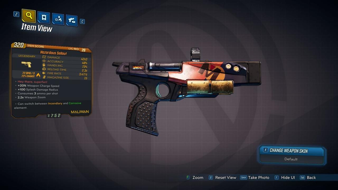 Só em borderlands você encontra uma pistola que zomba de você