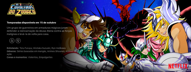 Cavaleiros do Zodíaco | Anime original chega neste mês de outubro à Netflix