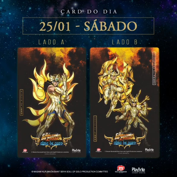 Cavaleiros do Zodíaco: Alma de Ouro | Confira detalhes dos cards colecionáveis do evento da PlayArte