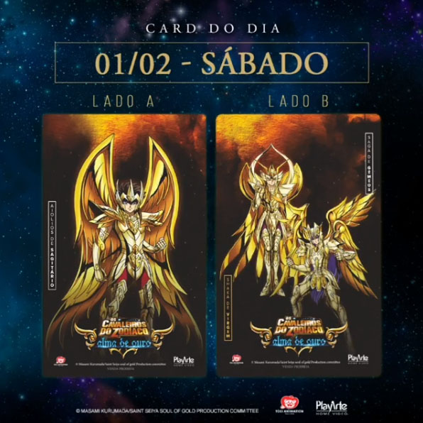 Cavaleiros do Zodíaco: Alma de Ouro | Confira detalhes dos cards colecionáveis do evento da PlayArte