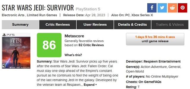 Star Wars Jedi Survivor estreia com nota IMPRESSIONANTE Metacritic; confira a avaliação geral